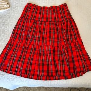 Tartan Plaid tiered midi skirt